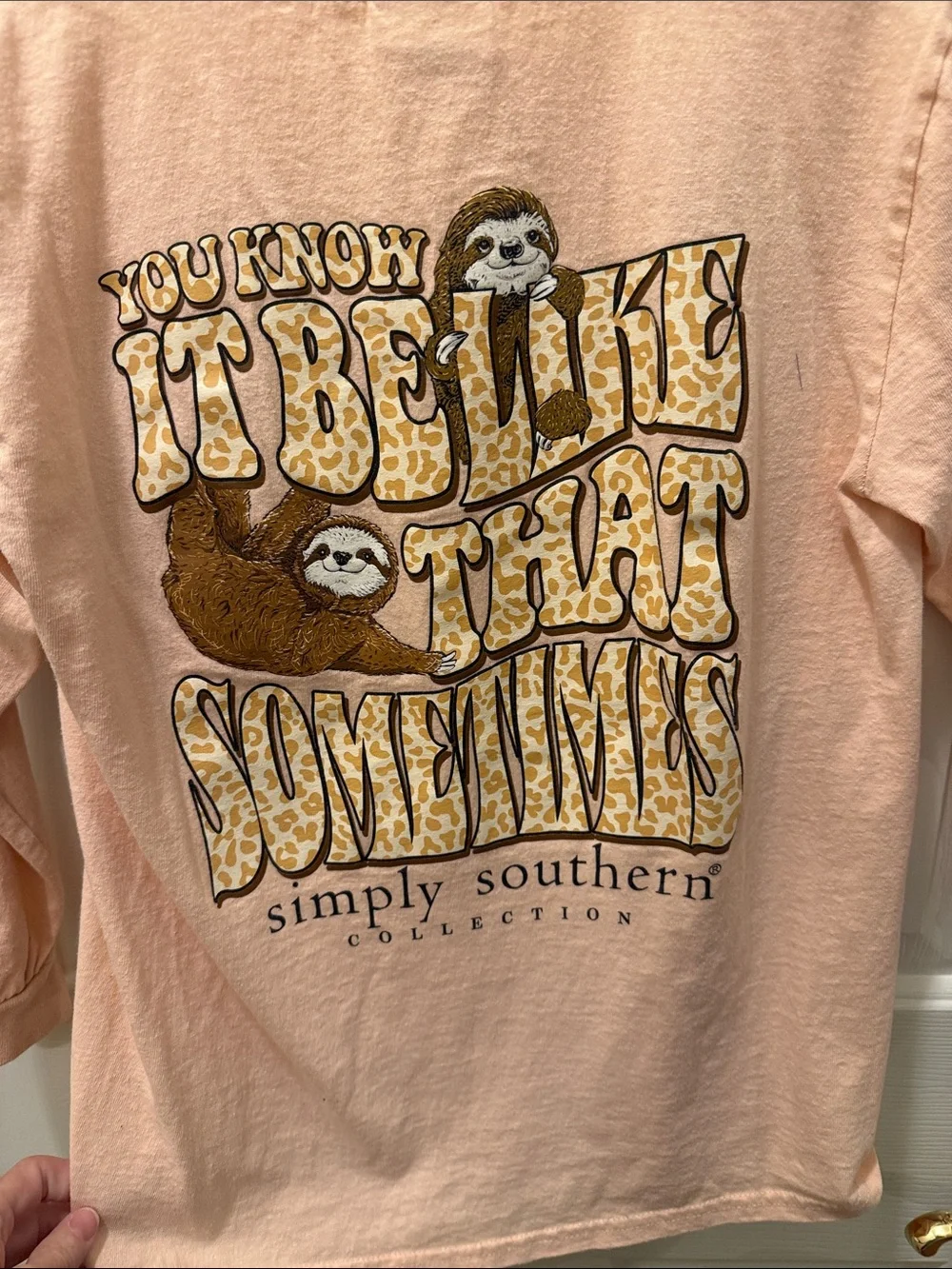 Simply Southern Navy Long-Sleeve Tee with Pink Logo